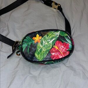 Victoria's Secret Black Floral Crossbody Bag